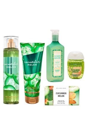 5X Bath & Body Works Cucumber Melon Body Care Gift Set Collection Bundle